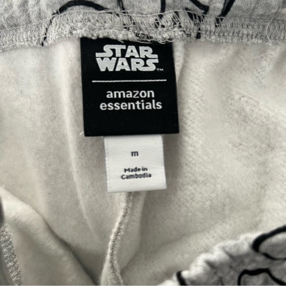Men’s Star Wars Sweatpants With Graphic Star Wars Amazon Essentials Gray Size M - Picture 4 of 5